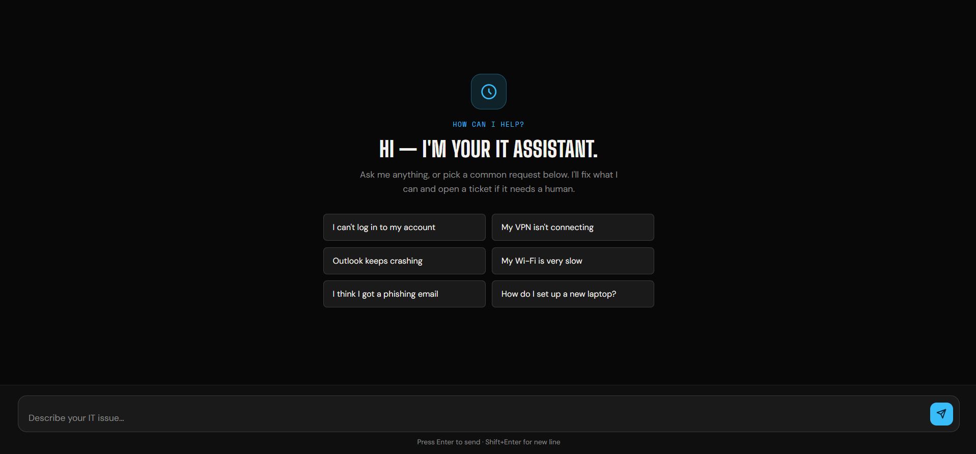 AI helpdesk chat